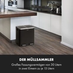 Trash Gordon Treteimer 30L / 2x15L Geräuschlos PP Edelstahl Schwarz -Einrichtungsgeschäft 10033721 de 0002 logo