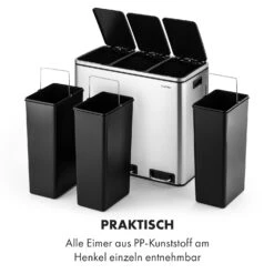 Grandmaster Trash Treteimer 54l / 3x18L Geräuschlos PP Edelstahl -Einrichtungsgeschäft 10033726 de 0005 logo