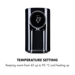 Hot Spring Plus Heißwasserspender 5l Edelstahl-Wassertank 45-95 °C -Einrichtungsgeschäft 10033753 yy 0006 logo Klarstein Hot Spring Heisswasserspender schwarz