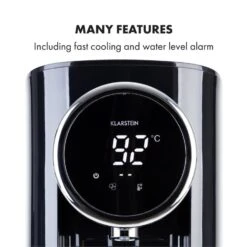 Hot Spring Plus Heißwasserspender 5l Edelstahl-Wassertank 45-95 °C -Einrichtungsgeschäft 10033753 yy 0007 logo Klarstein Hot Spring Heisswasserspender schwarz