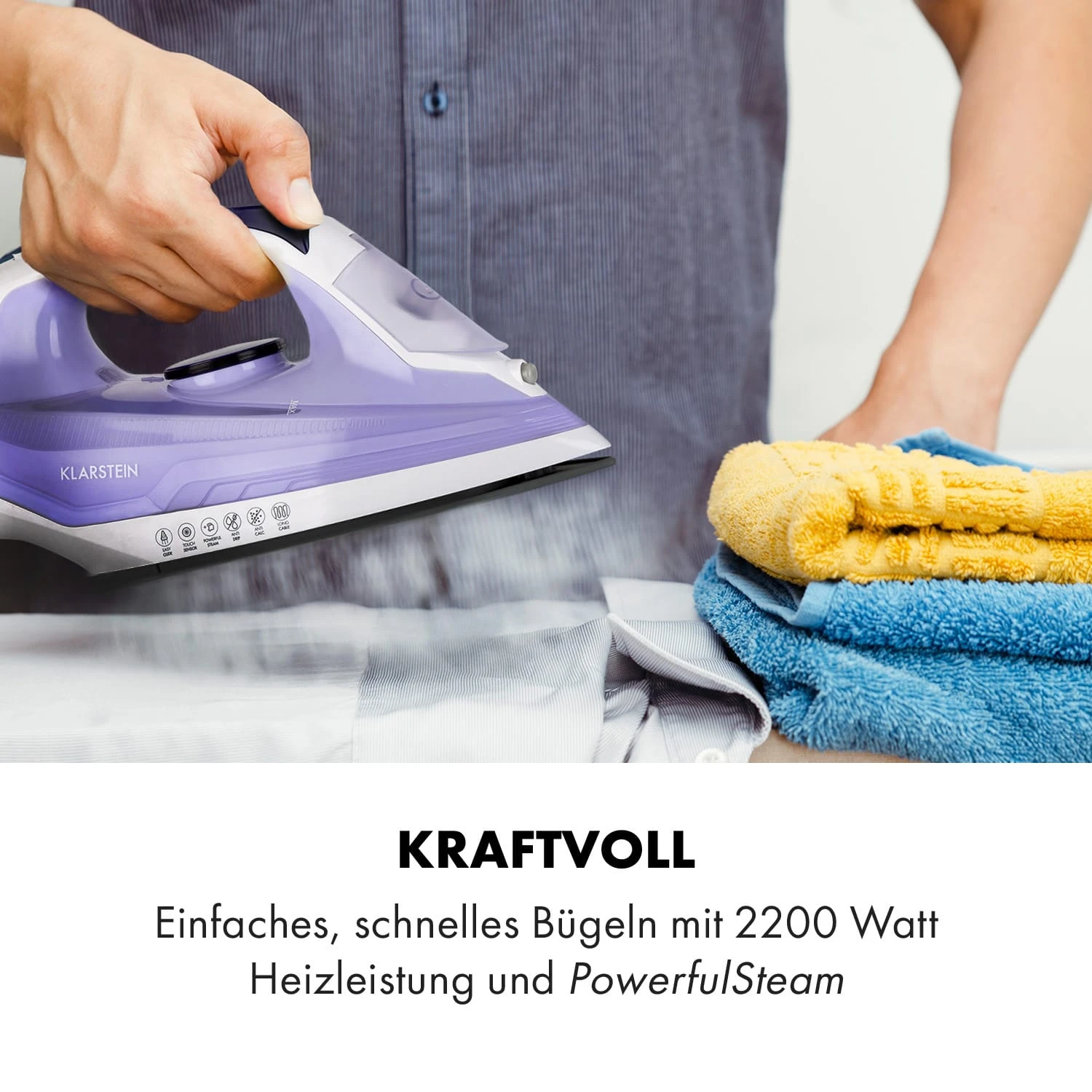 Steam Bro Dampfbügeleisen 2200W 300ml EasyGlide TouchSensor AntiCalc 2 Steam Bro Dampfbügeleisen 2200W 300ml EasyGlide TouchSensor AntiCalc – Bild 2