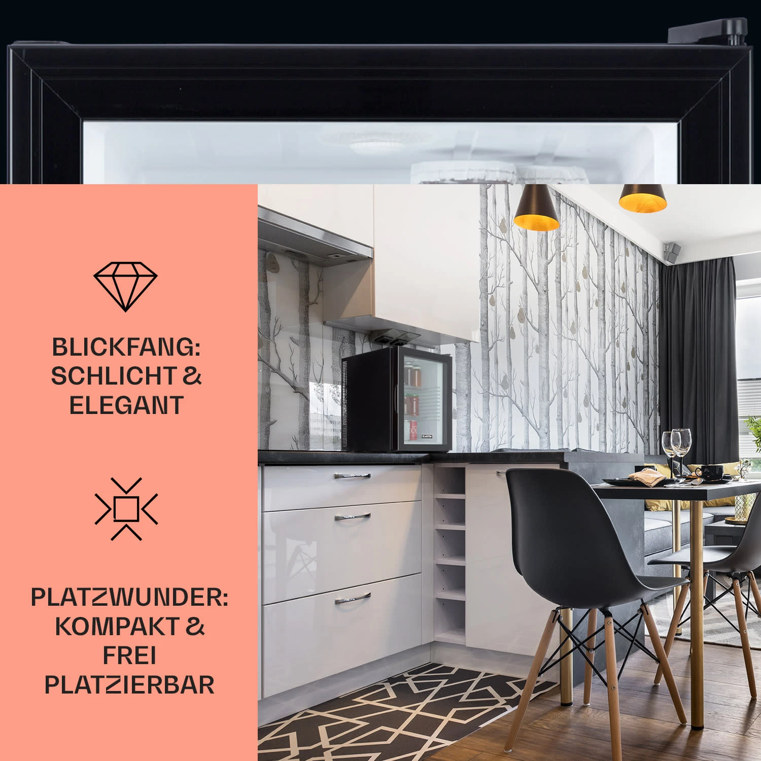 Brooklyn 42 Mini-Kühlschrank Glastür LED Ablage 3 Brooklyn 42 Mini-Kühlschrank Glastür LED Ablage – Bild 3