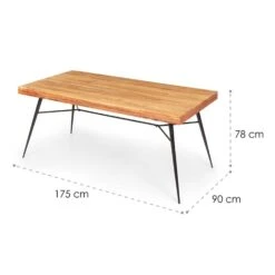 Vantor Esstisch Akazienholz Eisengestell 175 X 78 X 80 Cm Holz -Einrichtungsgeschäft 10034035 yy 0007 logo Besoa Vantor Esstisch 175x78x80 cm