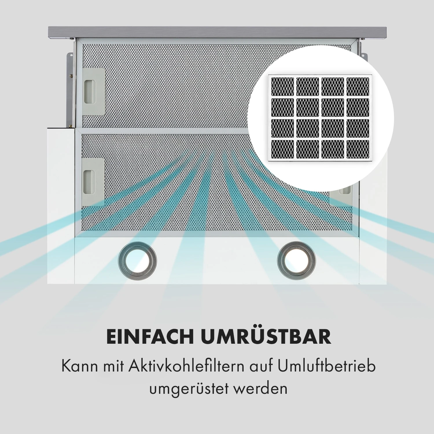 Mariana 60 Flachschirmhaube 500 M³/h Abluft LED Weiß 6 Mariana 60 Flachschirmhaube 500 M³/h Abluft LED Weiß – Bild 6