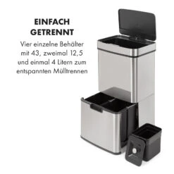 Touchless Müllsammler Sensor 72L 4 Behälter ABS PP Edelstahl Gebürstet 14 Touchless Müllsammler Sensor 72L 4 Behälter ABS PP Edelstahl Gebürstet -Einrichtungsgeschäft 10034128 de 0003 logo