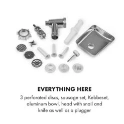 Kraftprotz Elektrischer Fleischwolf 700 W Kupfermotor Edelstahl -Einrichtungsgeschäft 10034215 yy 0006 logo Klarstein Kraftprotz elektrischer Fleischwolf weiss