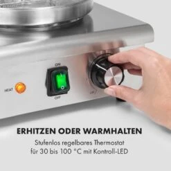 Wurstfabrik 600 Hot Dog Maker 600W 3 Spieße 5L 30-100°C Glas Edelstahl -Einrichtungsgeschäft 10034454 de 0003 logo