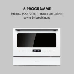 Azuria Geschirrspülmaschine 1380W 6,5L 6 Gedecke Schwarze Glasfront -Einrichtungsgeschäft 10034510 de 0005 logo