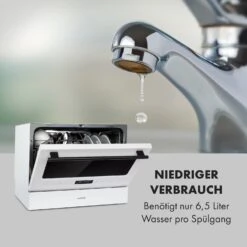Azuria Geschirrspülmaschine 1380W 6,5L 6 Gedecke Schwarze Glasfront -Einrichtungsgeschäft 10034510 de 0007 logo