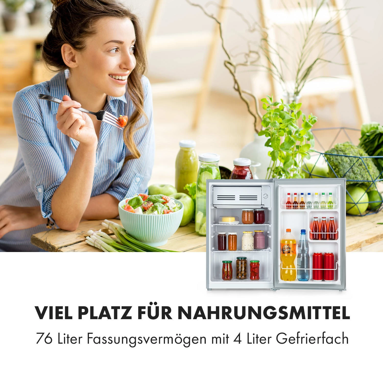 Delaware Kühlschrank 75 Liter 4-Liter-Gefrierfach Kompression 4 Delaware Kühlschrank 75 Liter 4-Liter-Gefrierfach Kompression – Bild 4