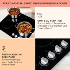 EasyCook Keramikkochfeld 6100W Drehregler Schwarz -Einrichtungsgeschäft 10034604 de 0004 usp