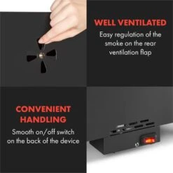 Flintstone Räucherofen 1600W Thermometer Edelstahl Elektrisch -Einrichtungsgeschäft 10034702 yy 0009 logo Klarstein NES C16