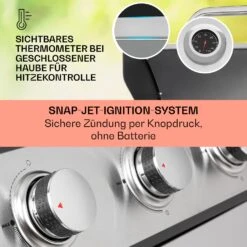 Tomahawk Gasgrill 5x3,6 KW + 2,7 KW Brenner 80x43,5 Cm Grill Edelstahl -Einrichtungsgeschäft 10034712 de 0004 usp