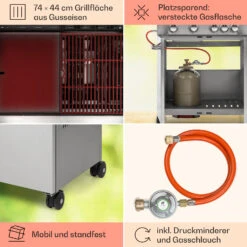 Valkyrie Gasgrill 4x3,5 KW + 3,15 KW Brenner 74x44 Cm Grill Edelstahl -Einrichtungsgeschäft 10034715 de 0005 usp