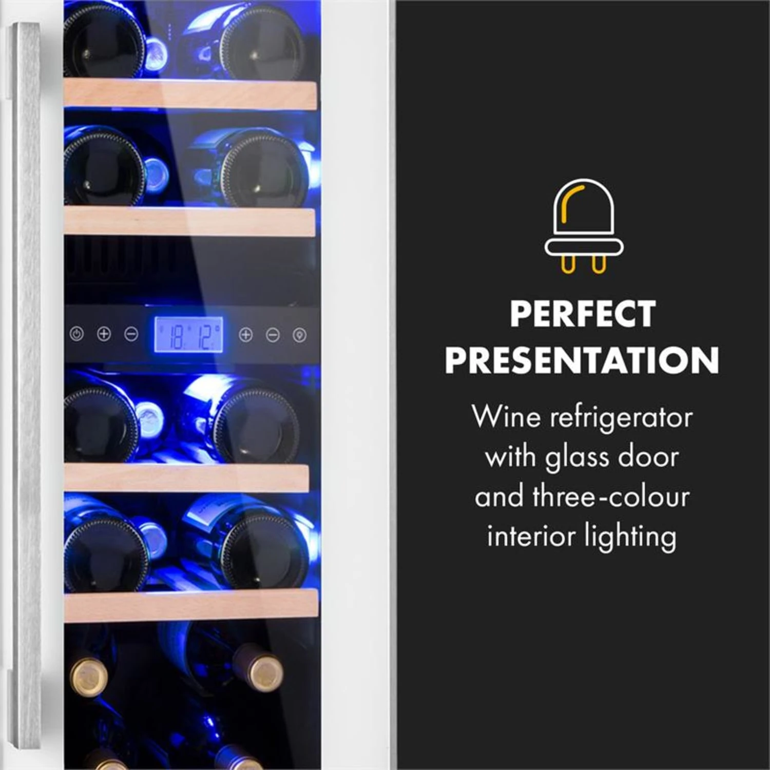 Vinovilla 17 Built-In Duo Zweizonen-Weinkühlschrank 53l 17 Fl. 3-Farben Glastür 8 Vinovilla 17 Built-In Duo Zweizonen-Weinkühlschrank 53l 17 Fl. 3-Farben Glastür – Bild 8