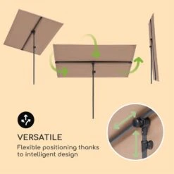 Flex-Shade L Sonnenschirm 130 X 180 Cm Polyester UV 50 Taupe -Einrichtungsgeschäft 10034727 yy 0003 logo Blumfeldt Flex Shade L Sonnenschirm 130x180 taupe