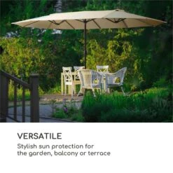 Twin Peaks Sonnenschirm Sonnenschutz 456 X 245 X 268 Cm Polyester -Einrichtungsgeschäft 10034740 yy 0005 logo Blumfeldt Twin Peaks Sonnenschirm creme
