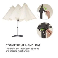 Twin Peaks Sonnenschirm Sonnenschutz 456 X 245 X 268 Cm Polyester -Einrichtungsgeschäft 10034740 yy 0008 logo Blumfeldt Twin Peaks Sonnenschirm creme