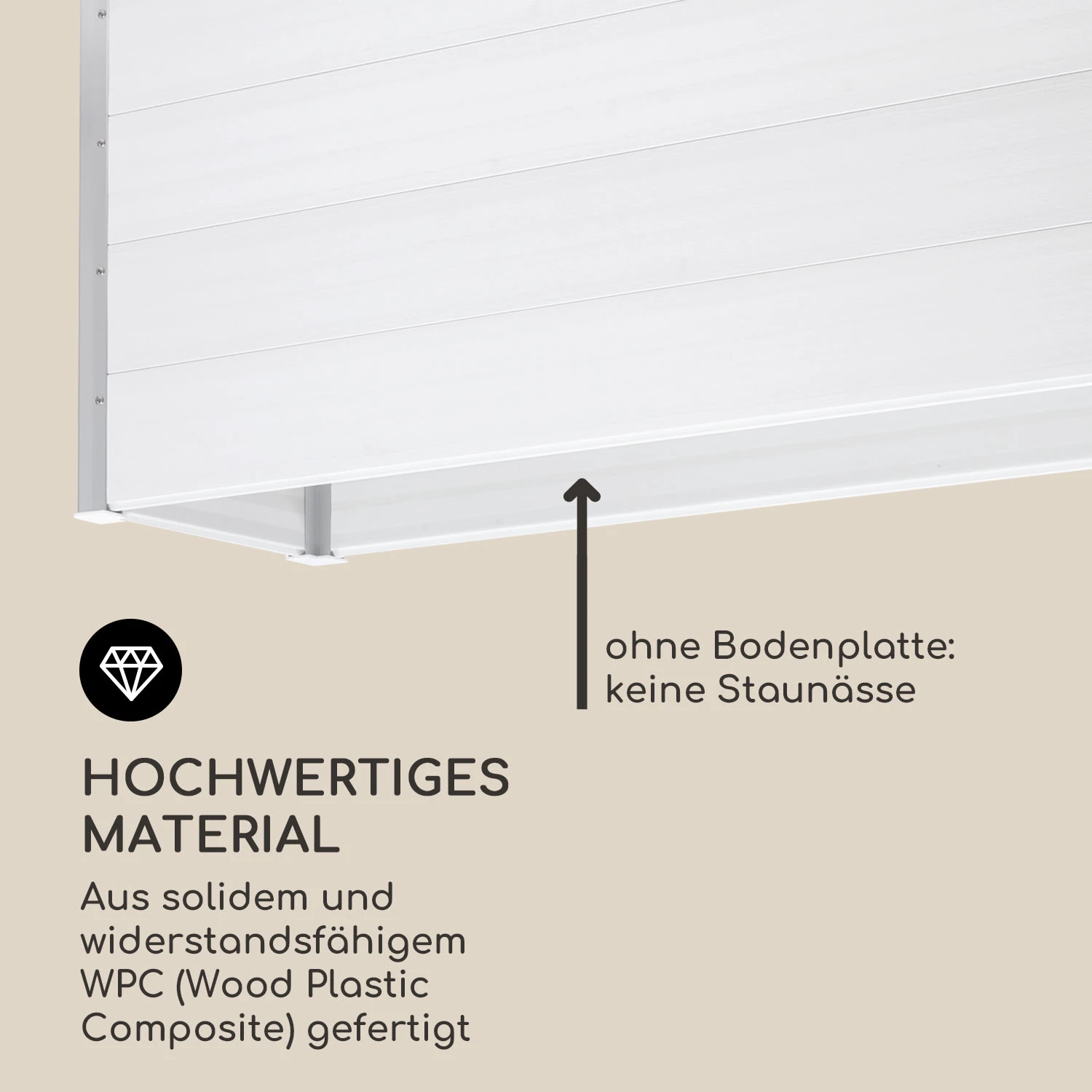 Nova Grow Gartenbeet 195 X 91 X 50 Cm WPC Holzoptik Weiß 4 Nova Grow Gartenbeet 195 X 91 X 50 Cm WPC Holzoptik Weiß – Bild 4