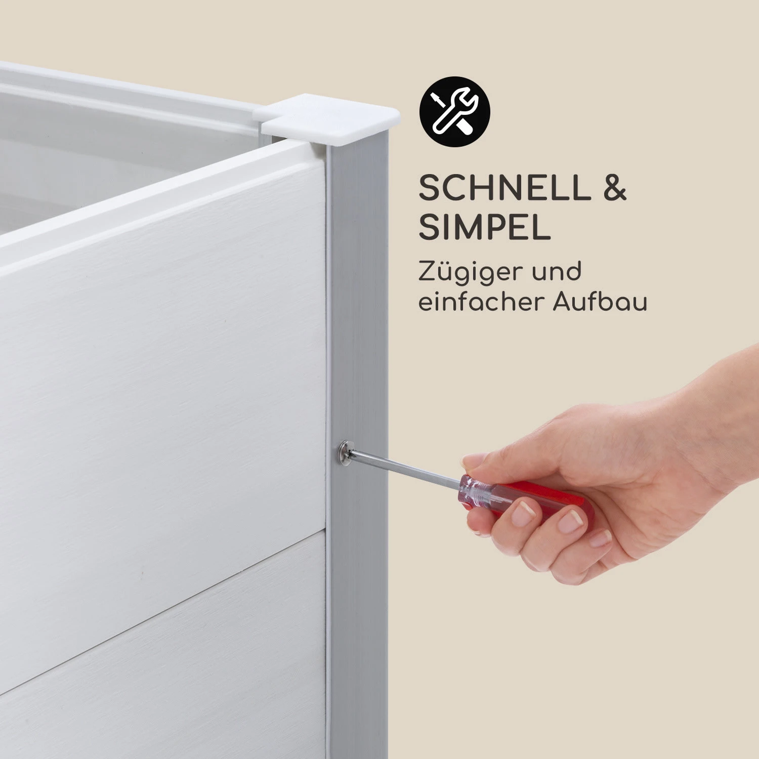 Nova Grow Gartenbeet 195 X 91 X 50 Cm WPC Holzoptik Weiß 6 Nova Grow Gartenbeet 195 X 91 X 50 Cm WPC Holzoptik Weiß – Bild 6