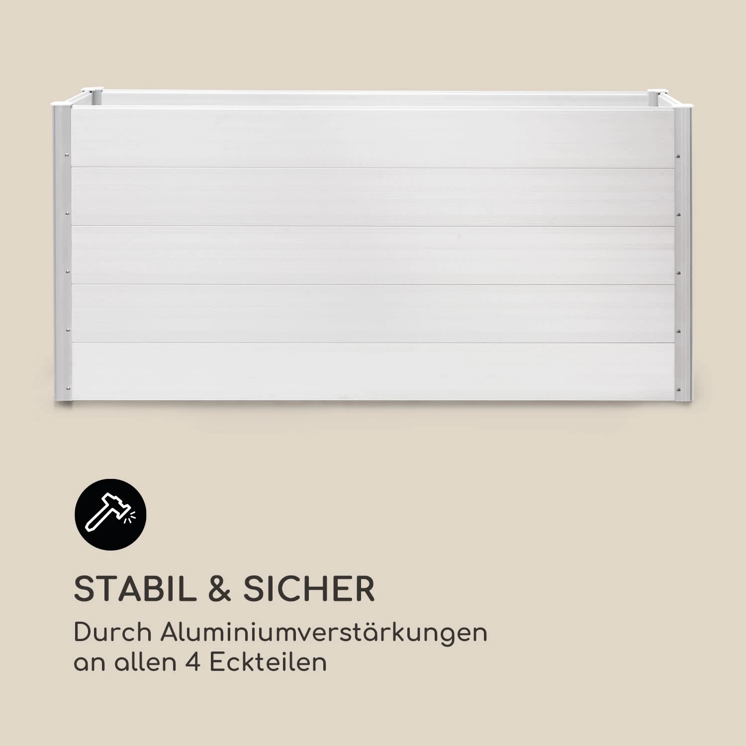 Nova Grow Gartenbeet 195 X 91 X 50 Cm WPC Holzoptik Weiß 8 Nova Grow Gartenbeet 195 X 91 X 50 Cm WPC Holzoptik Weiß – Bild 8