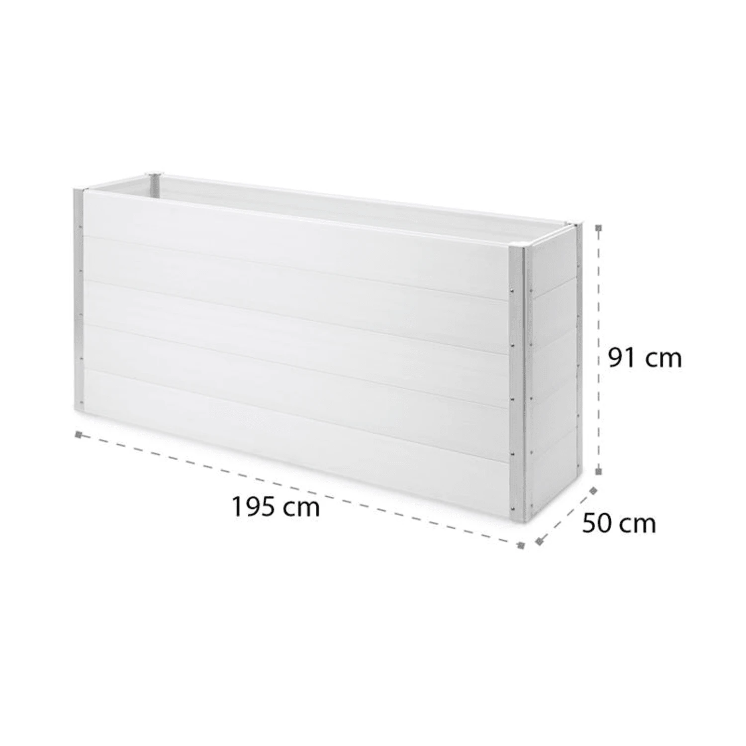 Nova Grow Gartenbeet 195 X 91 X 50 Cm WPC Holzoptik Weiß 9 Nova Grow Gartenbeet 195 X 91 X 50 Cm WPC Holzoptik Weiß – Bild 9