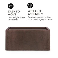 Solid Grow Rust Pflanzgefäß 80 X 38 X 38 Cm Fibreclay Rostfarben -Einrichtungsgeschäft 10034788 yy 0007 logo Blumfeldt Solid Grow Rust Pflanzgefaess 80x38x38cm