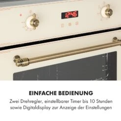 Elizabeth Einbaubackofen Retro 2200W 70L 50 - 250 °C Timer Display -Einrichtungsgeschäft 10034881 de 0005 logo
