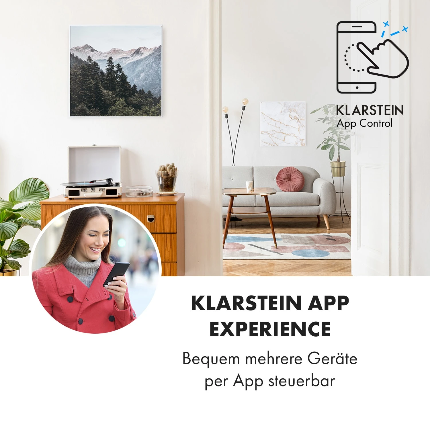 Wonderwall Air Art Smart Infrarotheizung 60x60cm 350W Wandinstallation App-Steuerung Berge 2 Wonderwall Air Art Smart Infrarotheizung 60x60cm 350W Wandinstallation App-Steuerung Berge – Bild 2