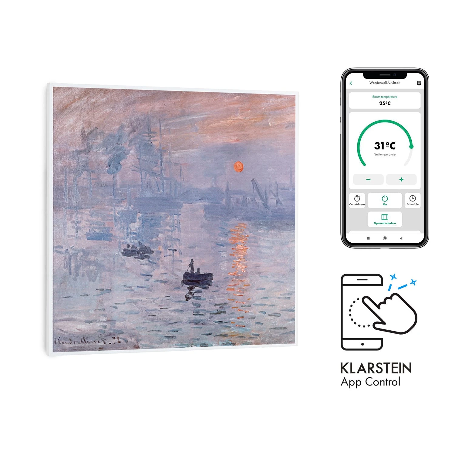 Wonderwall Air Art Smart Infrarotheizung 60x60cm 350W Wand App 1 Wonderwall Air Art Smart Infrarotheizung 60x60cm 350W Wand App