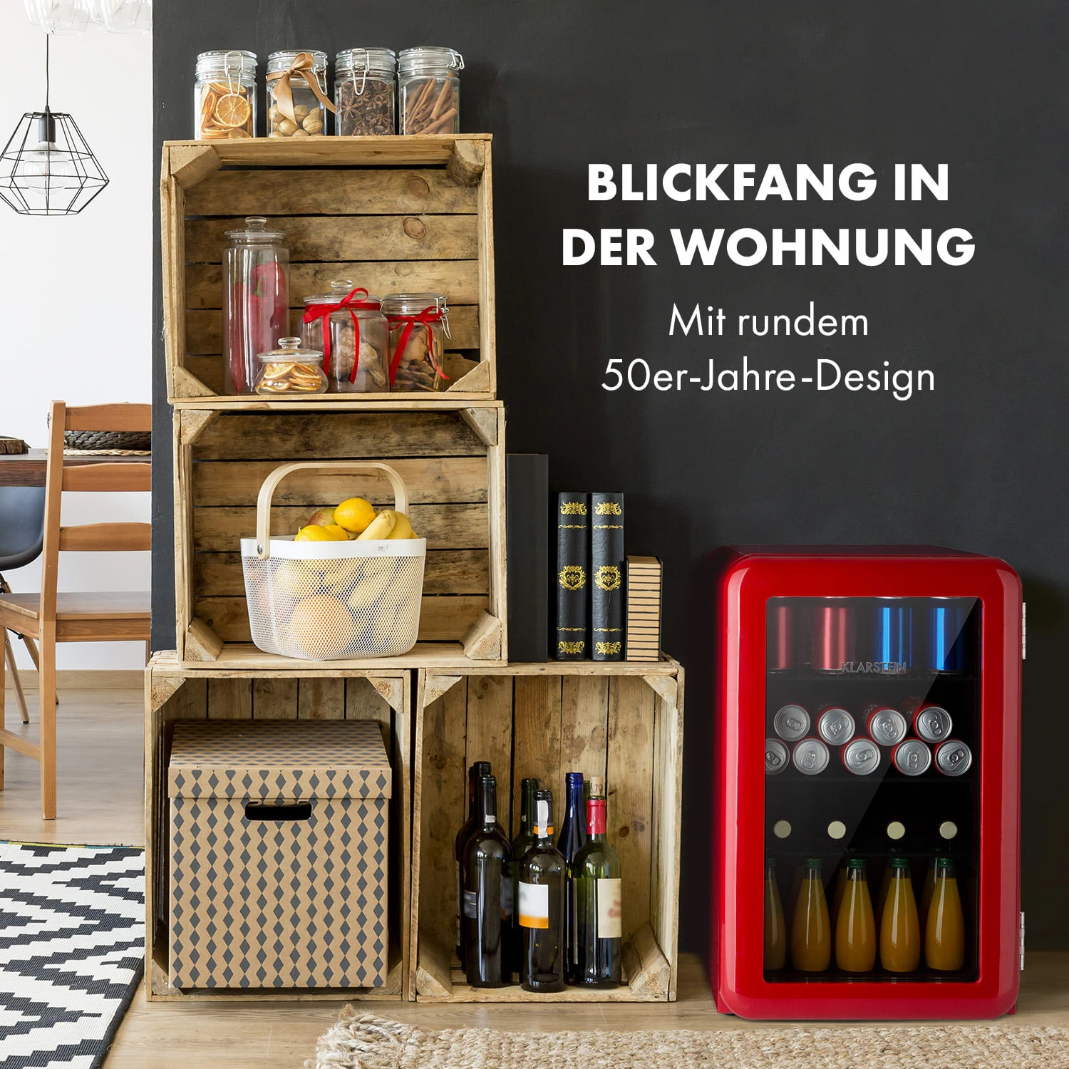 PopLife Getränkekühler Kühlschrank 70 Liter 0-10 °C Retro-Design LED 2 PopLife Getränkekühler Kühlschrank 70 Liter 0-10 °C Retro-Design LED – Bild 2