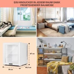 Brooklyn 32 Mini-Kühlschrank Glastür LED Ablage -Einrichtungsgeschäft 10035225 DE 0006 usp