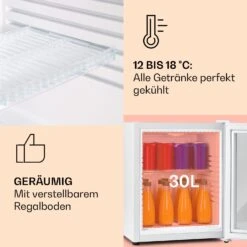 Brooklyn 32 Mini-Kühlschrank Glastür LED Ablage -Einrichtungsgeschäft 10035225 de 0004 usp