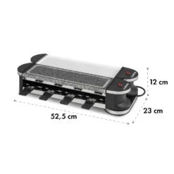 Tenderloin 50/50 Raclette-Grill 1200W 8 Personen Natursteinplatte Metallgrillplatte -Einrichtungsgeschäft 10035260 yy 0008 logo Klarstein Tenderloin 50 50 Raclettegrill weiss