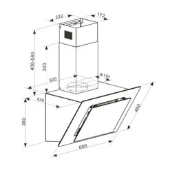 Eleonora 60 Dunstabzugshaube 426 M³/h Touch-Panel Ambiente-Licht -Einrichtungsgeschäft 10035380 yy 0008 logo Klarstein Eleonora 60 Dunstabzugshaube schwarz