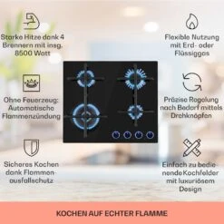 Illuminosa 4 Gaskochfeld 4-flammig Sabaf-Brenner Glaskeramik -Einrichtungsgeschäft 10035464 de 0002 usp