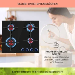 Illuminosa 4 Gaskochfeld 4-flammig Sabaf-Brenner Glaskeramik -Einrichtungsgeschäft 10035464 de 0003 usp