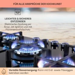 Illuminosa 5 Gaskochfeld 5-flammig Sabaf-Brenner Glaskeramik -Einrichtungsgeschäft 10035465 de 0005 usp