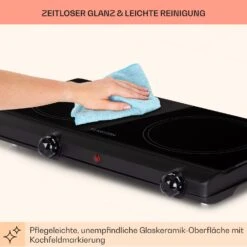 Cookbuddy Doppel-Kochfeld 2400W 5 Leistungsstufen Glaskeramik -Einrichtungsgeschäft 10035705 de 0007 usp