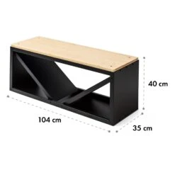 Kindlewood L Black Holzspeicher Sitzbank 104x40x35cm Bambus Zink -Einrichtungsgeschäft 10035762 yy 0006 logo