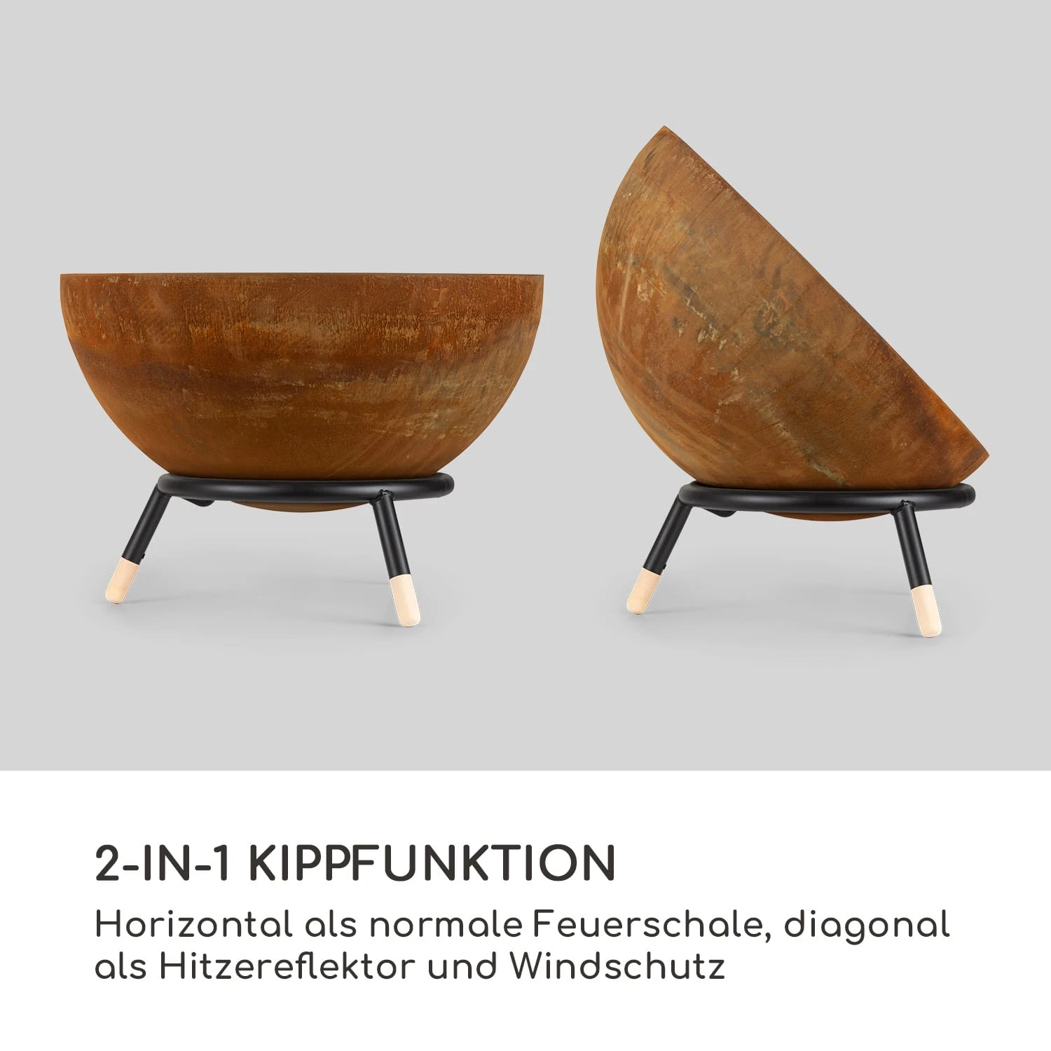 Fireball Rust Feuerschale 60 Cm Ø Kippbare Rost-Finish Rost / Holz 3 Fireball Rust Feuerschale 60 Cm Ø Kippbare Rost-Finish Rost / Holz – Bild 3