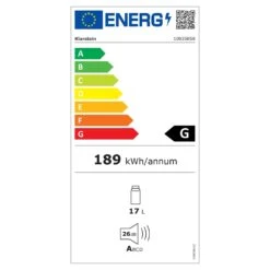 Bellevin 6 Uno Weinkühlschrank 17 Liter 11-18 °C SingleZone LED -Einrichtungsgeschäft 10035858 energy label