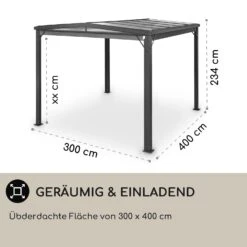 Pantheon Cortina Solid Sky Pergola Vordach 3x4m Polycarbonat -Einrichtungsgeschäft 10035873 de 0004 usp