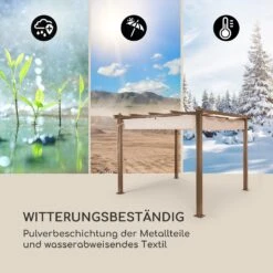 Pantheon Rust Pergola Aluminium 3x3m 6 Eckpfosten Wasserabweisend -Einrichtungsgeschäft 10035887 de 0005 logo