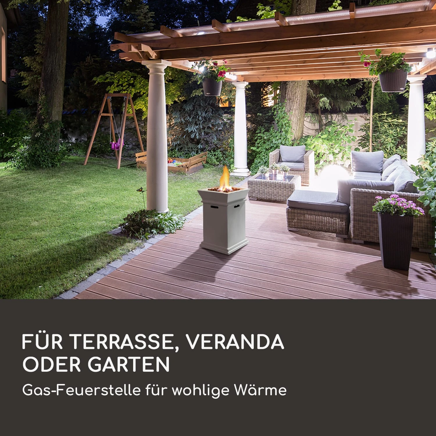 Prati Gas-Feuerstelle 13 KW Elektrisches Zündsystem Lavasteine Inkl. Regenschutz 2 Prati Gas-Feuerstelle 13 KW Elektrisches Zündsystem Lavasteine Inkl. Regenschutz – Bild 2