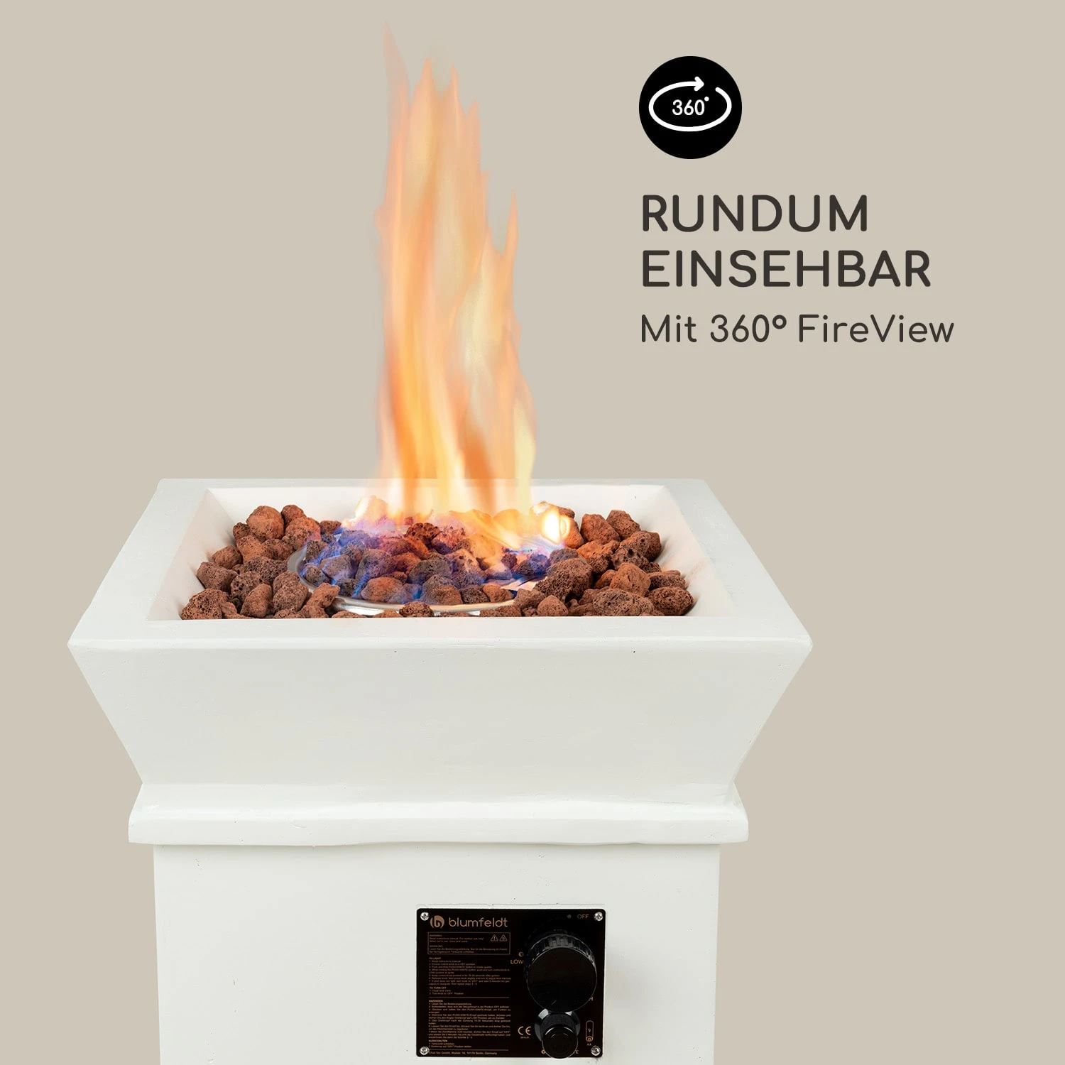 Prati Gas-Feuerstelle 13 KW Elektrisches Zündsystem Lavasteine Inkl. Regenschutz 5 Prati Gas-Feuerstelle 13 KW Elektrisches Zündsystem Lavasteine Inkl. Regenschutz – Bild 5