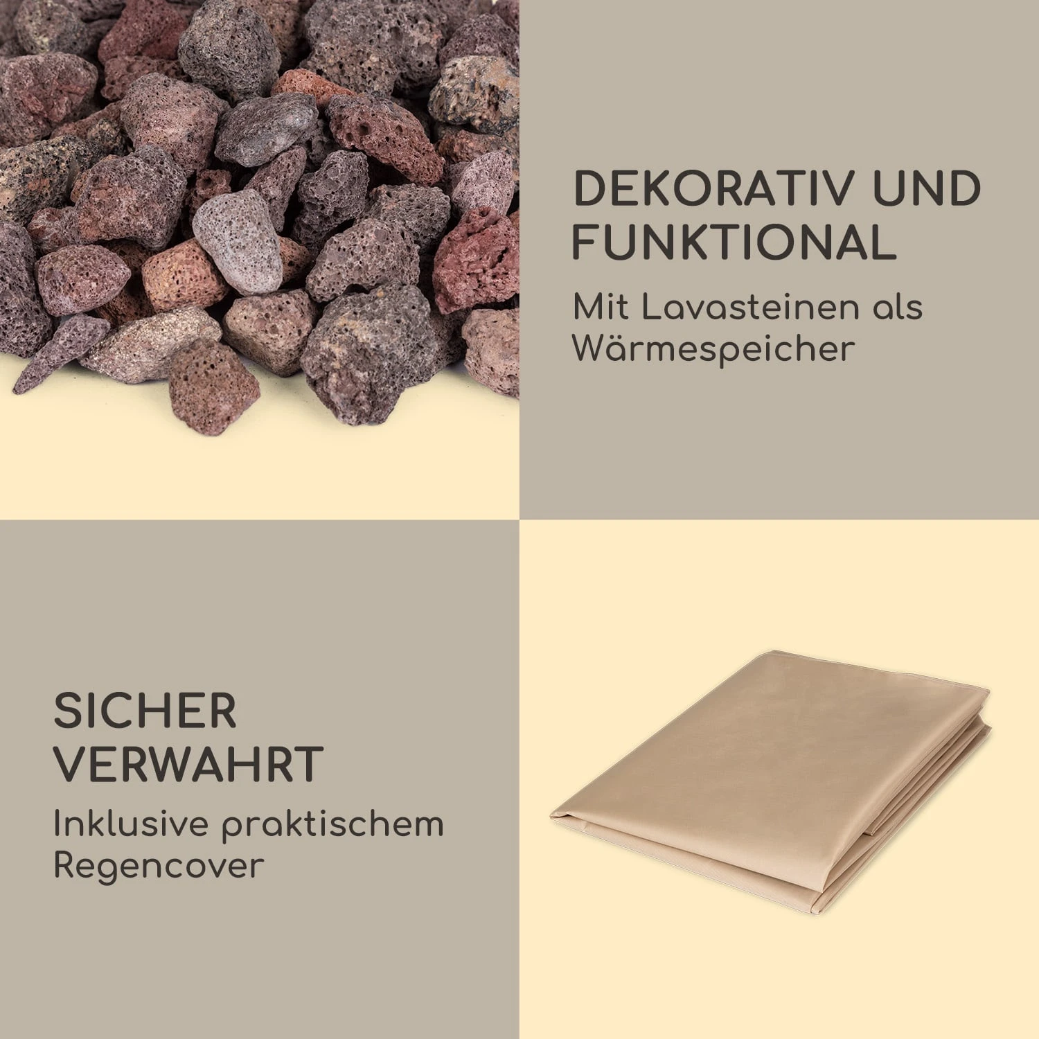 Prati Gas-Feuerstelle 13 KW Elektrisches Zündsystem Lavasteine Inkl. Regenschutz 7 Prati Gas-Feuerstelle 13 KW Elektrisches Zündsystem Lavasteine Inkl. Regenschutz – Bild 7