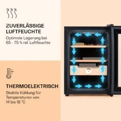 Klarstein El Presidente 37 Zigarren-Humidor 37L 2 Einschübe 1 Fach Zedernholz -Einrichtungsgeschäft 10036101 de 0004 logo