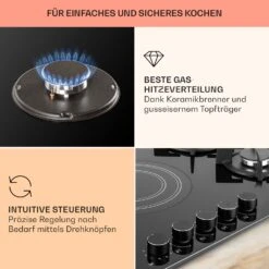 MultiChef 5 Kombi-Gaskochfeld Gas/Glaskeramik 5 Zonen -Einrichtungsgeschäft 10036338 de 0004 usp