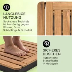 Sumatra Teak Square Gartendusche Aluminium Teakholz Tragegriff -Einrichtungsgeschäft 10036350 de 0003 usp
